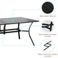 Patio Rectangular 6-Person 60” Long Dining Set with Metal Spring Motion Dining Chairs