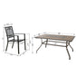 Outdoor 7-Piece Dining Set 6 Patio Dining Arm Chairs and Rectangular Garden Table with Umbrella Hole
