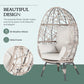 Outdoor Teardrop Wicker Lounge Chair Indoor Patio Rattan Egg Chair with Cushion and Pillow