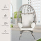 Outdoor Teardrop Wicker Lounge Chair Indoor Patio Rattan Egg Chair with Cushion and Pillow for Living Room Patio Courtyard