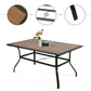 7 Piece Outdoor Dining Set Patio Wicker Furniture Dining Table Set with 6 Padded Dining Chairs and 1 Rectangular Garden Dining Table