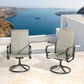 2 Pieces Patio Textilene Sling Swivel Dining Chairs Outdoor Metal Bistro Chairs Padded with Quick Dry Foam