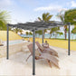 10Ft x 13Ft Patio Aluminum Pergola with UV-Proof Canopy Outdoor Heavy Duty Grape Trellis Pergola with Sunshade Canopy （Gray）
