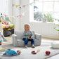Convertible 2-In-1 Flip Open Kids Loveseat/ Couch/ Sleeper Sofa （Gray Elephant）