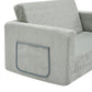 Convertible 2-In-1 Flip Open Kids Loveseat/ Couch/ Sleeper Sofa （Gray Elephant）