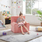 Kids Foam Sofa Chair with Removable Slipcover and Hand for Bedroom or Playroom (Coral)