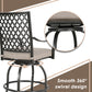 2 Pieces Patio Swivel Counter Bar Stools with Olefin Cushions and Armrest(Beige)