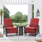 Ulax Furniture 2-Person Conversation set Seating Group with Recliner Chairs and Metal End Table (Red)