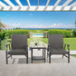 3 Pieces Outdoor Wicker Set Patio Wicker Furniture Conversation Bistro Set with Side Table and Wicker Chairs