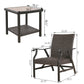 3 Pieces Outdoor Wicker Set Patio Wicker Furniture Conversation Bistro Set with Side Table and Wicker Chairs