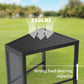Outdoor Trapezoid Metal Side Table Patio Wedge All Weather End Table, Black