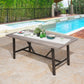 70”L x 34”W Patio Aluminum Dining Table with Umbrella Hole for 6 Person