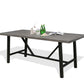 70”L x 34”W Patio Aluminum Dining Table with Umbrella Hole for 6 Person