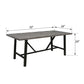 70”L x 34”W Patio Aluminum Dining Table with Umbrella Hole for 6 Person
