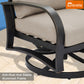 3 Pieces Outdoor/Indoor Aluminum Patio Conversation Set with Swivel Club Chairs , Sunbrella Cushions and Side Table