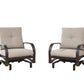 2 Pieces Outdoor/Indoor Aluminum Motion Rocking Chairs Patio Club Chairs with Sunbrella Cushions