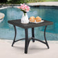 Outdoor/Indoor Patio Aluminum Square End Table with Half Arc Bottom