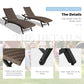 Outdoor 2-Pieces Aluminum Reclining Chaise Lounge Chairs Patio Wicker Adjustable Sun lounger Set with Wheels and Padded with Quick Dry Foam for Poolside Yard Lawn Deck