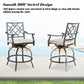 Outdoor 5 Pieces Patio Bar Set with Square Steel Bar Table and Swivel Height Bar Stools with Beige Seat Cushions