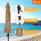 9 Ft Outdoor Umbrella Patio Market Umbrella Aluminum with Push Button Tilt&Crank, Sunbrella Fabric, Heather Beige