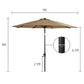 9 Ft Outdoor Umbrella Patio Market Umbrella Aluminum with Push Button Tilt&Crank, Sunbrella Fabric, Heather Beige