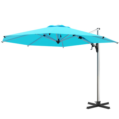 PATIO TREE Belize 11ft Large Round Patio Cantilever Umbrella For Garden Pool Porch
