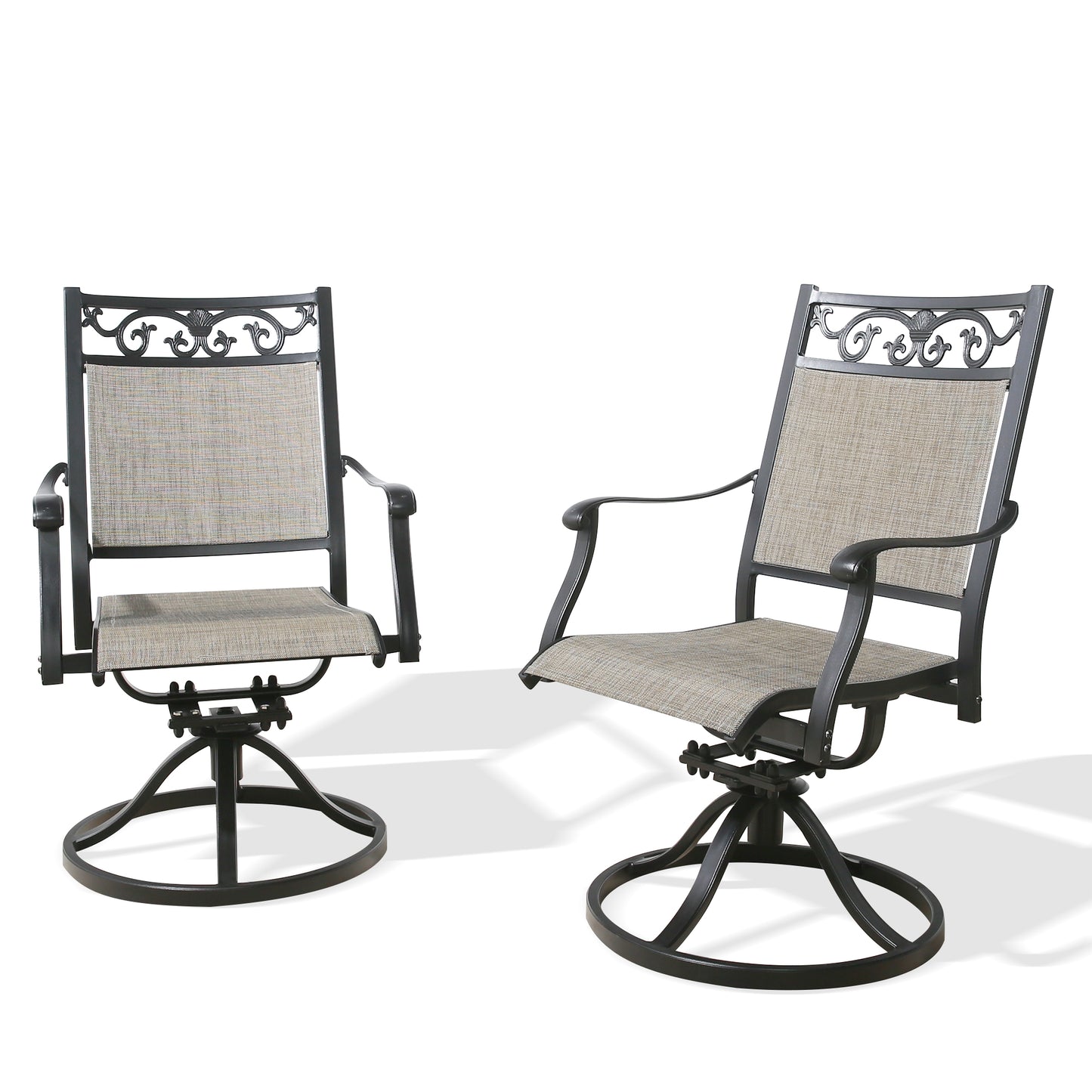 Cast Aluminum Patio Swivel Dining Chairs