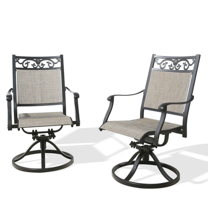 Cast Aluminum Patio Swivel Dining Chairs