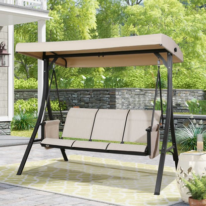 Peakhome Furnishings 3-Seater Outdoor Porch Swing Chair Bench