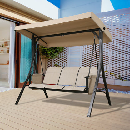 Peakhome Furnishings 3-Seater Outdoor Porch Swing Chair Bench