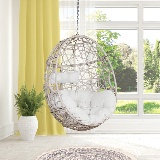 Peakhome Furnishings Wicker Hanging Basket Egg Chair