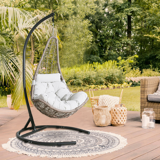 Peakhome Furnishings Wicker Hanging Basket Swing Chair