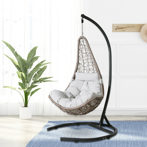 Peakhome Furnishings Wicker Hanging Basket Swing Chair