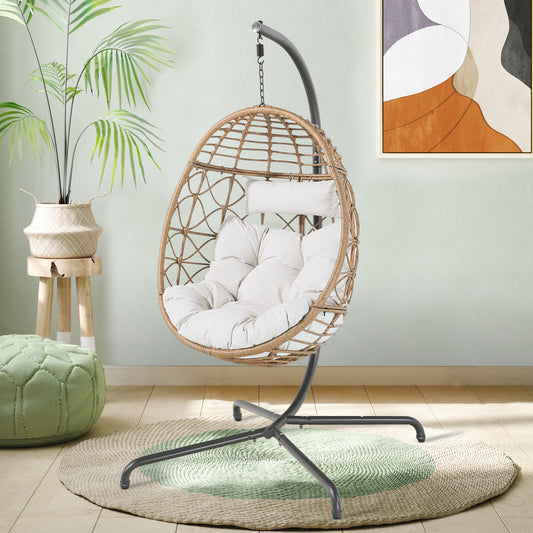 Peakhome Furnishings Wicker Hanging Basket Swing Chair 
