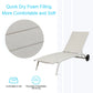 2 Pieces Patio Aluminum Chaise Lounger Outdoor Adjustable Lounge Chair with Wheels (Beige)