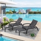 Outdoor Wicker Convertible Chaise Lounge Patio Woven Padded 2-Pack Aluminum Lounger Adjustable Chair with Quick Dry Foam